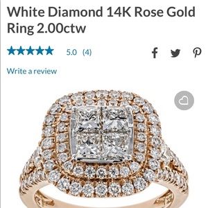 14K 2 CTW Diamond Engagement Ring Size 7!